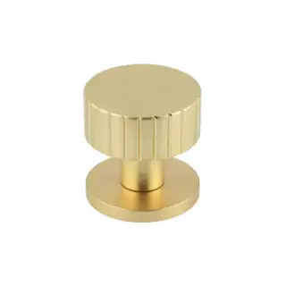 JV803SB Frelan Hardware Jedo 'Cog' Satin Brass Mortice Knob