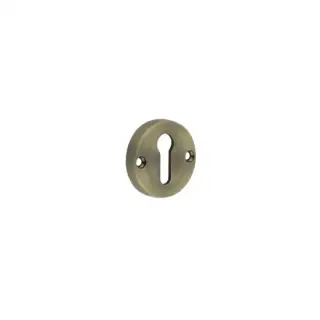 JV866AB Frelan Hardware Jedo Contemporary Antique Brass Escutcheons for Mortice Knobs