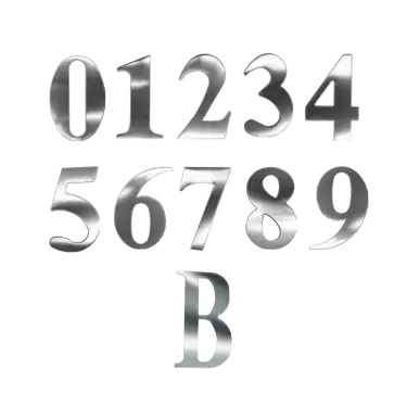 Click Here To Enlarge This Photo Of Rutland FRONTIER Collection Polished Nickel Door Numeral 75mm Self Adhesive