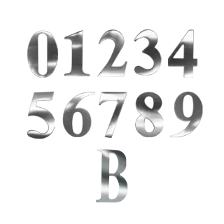 Rutland FRONTIER Collection Polished Nickel Door Numeral 75mm Self Adhesive