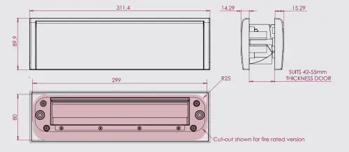 Click Here To Enlarge This Photo Of RLP.SNPSNP - Rutland FRONTIER Collection TS008 Security Letterplate Set - Satin Nickel Plated