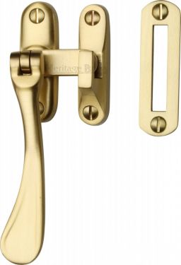 Click Here To Enlarge This Photo Of V1003 MP/HP-SB Heritage Brass Casement Window Fastener Spoon Pattern Satin Brass Finish