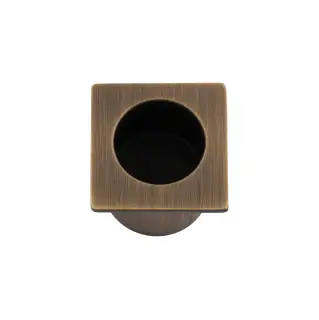AW993AB - Alexander & Wilks Sliding Door Finger Edge Pull (Square)  - Antique Brass