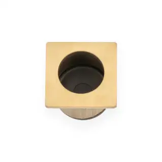 AW993SBPVD - Alexander & Wilks Sliding Door Finger Edge Pull (Square)  - Satin Brass PVD