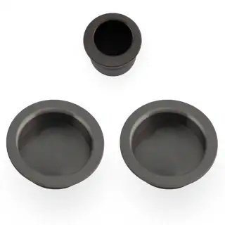 AW994DBZPVD - Alexander & Wilks Sliding Door Flush Pull Set (Round) - Dark Bronze PVD