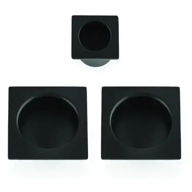 Click Here To Enlarge This Photo Of AW995BL - Alexander & Wilks Sliding Door Flush Pull Set (Square) -  Black