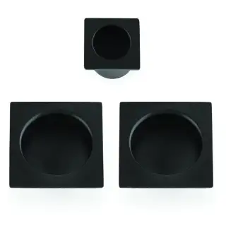 AW995BL - Alexander & Wilks Sliding Door Flush Pull Set (Square) -  Black