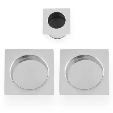 Click Here To Enlarge This Photo Of AW995PC - Alexander & Wilks Sliding Door Flush Pull Set (Square) -  Polished Chrome