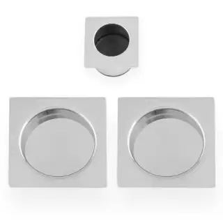AW995PC - Alexander & Wilks Sliding Door Flush Pull Set (Square) - Polished Chrome