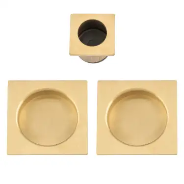 Click Here To Enlarge This Photo Of AW995SBPVD - Alexander & Wilks Sliding Door Flush Pull Set (Square) -  Satin Brass PVD