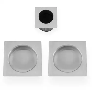 Click Here To Enlarge This Photo Of AW995SC - Alexander & Wilks Sliding Door Flush Pull Set (Square) -  Satin Chrome