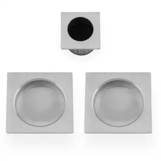 AW995SC - Alexander & Wilks Sliding Door Flush Pull Set (Square) -  Satin Chrome
