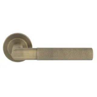 SWL1169AB - Carlisle Brass Eurospec 'Crown' Knurled Lever on Round Rose - Antique Brass