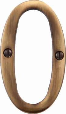 Click Here To Enlarge This Photo Of C1560 0-AT Heritage Brass Numeral 0 Face Fix 76mm (3") Antique Brass Finish