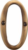 C1560 0-AT Heritage Brass Numeral 0 Face Fix 76mm (3") Antique Brass Finish
