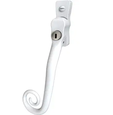Click Here To Enlarge This Photo Of CB700103 - Mila Heritage Monkey Tail Window Espag Handle (Left Hand) - White