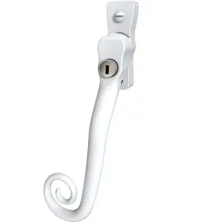 CB700103 - Mila Heritage Monkey Tail Window Espag Handle (Left Hand) - White