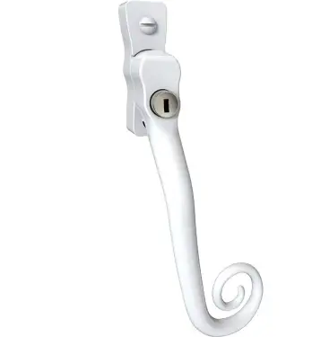 Click Here To Enlarge This Photo Of CB700102 - Mila Heritage Monkey Tail Window Espag Handle (Right Hand) - White