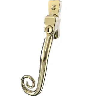 CB700163 - Mila Heritage Monkey Tail Window Espag Handle (Left Hand) - Polished Gold