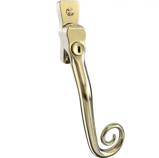 CB700162 - Mila Heritage Monkey Tail Window Espag Handle (Right Hand) - Polished Gold