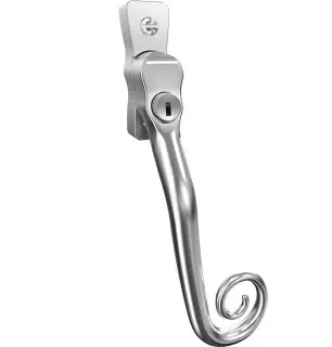CB700192 - Mila Heritage Monkey Tail Window Espag Handle (Right Hand) - Smooth Satin