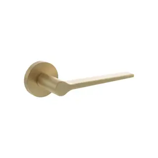 Atlantic - SPR180SB Senza Pari 'Laviano' Lever Door Handle on Minimal Round Rose - Satin Brass