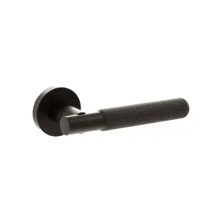 Atlantic - SPR170UDB Senza Pari 'Rosarno' Knurled Lever Door Handle on Minimal Round Rose - Urban Dark Bronze