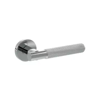 Atlantic - SPR170PC Senza Pari 'Rosarno' Knurled Lever Door Handle on Minimal Round Rose - Polished Chrome