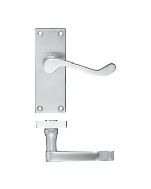 Click Here To Enlarge This Photo Of PR022SC - Zoo Hardware Project Victorian Scroll Lever on Latch Backplate (114mm x 40mm) Satin Chrome