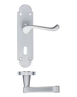 PR011SC - Zoo Hardware Project Oxford Lever on Lock Backplate (168mm x 42mm) Satin Chrome