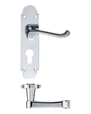 Click Here To Enlarge This Photo Of PR011EPCP - Zoo Hardware Project Oxford Lever on Europrofile Lock Backplate (168mm x 42mm) Polished Chrome