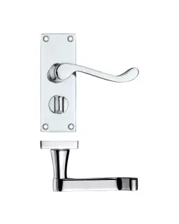 PR024CP - Zoo Hardware Project Victorian Scroll Lever on Privacy Backplate -114mm x 40mm - Polished Chrome