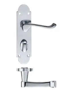 PR013CP - Zoo Hardware Project Oxford Lever on Bathroom Backplate (168mm x 42mm) Polished Chrome