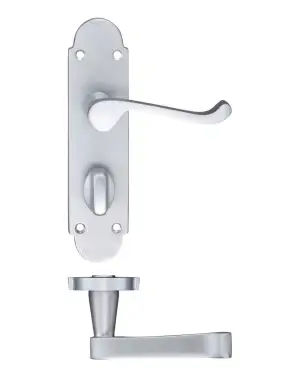 Click Here To Enlarge This Photo Of PR013SC - Zoo Hardware Project Oxford Lever on Bathroom Backplate (168mm x 42mm) Satin Chrome