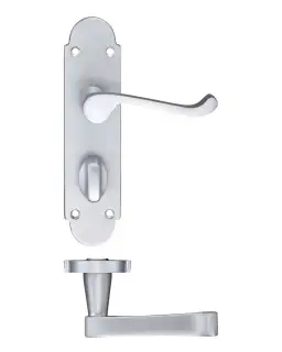 PR013SC - Zoo Hardware Project Oxford Lever on Bathroom Backplate (168mm x 42mm) Satin Chrome