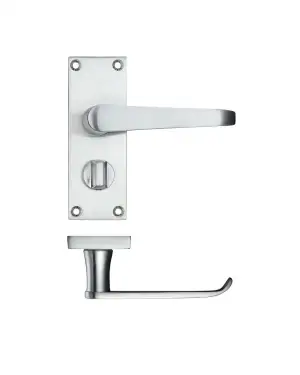 Click Here To Enlarge This Photo Of PR044SC - Zoo Hardware Project Victorian Flat Lever on Privacy Backplate (114mm x 40mm) Satin Chrome