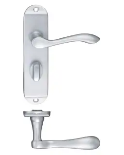PR033SC - Zoo Hardware Project Arundel Lever on Bathroom Backplate (180mm x 40mm) Satin Chrome