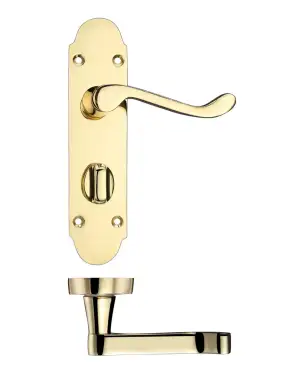 Click Here To Enlarge This Photo Of PR013EB - Zoo Hardware Project Oxford Lever on Bathroom Backplate (168mm x 42mm) Electro Brass