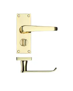 PR044EB - Zoo Hardware Project Victorian Flat Lever on Privacy Backplate (114mm x 40mm) Electro Brass