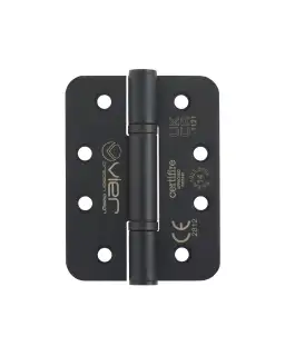 VHP-243R-PCB - Zoo Hardware Vier Grade 14 Low Maintenance Hinges (Radius) 102 x 76 x 3.4mm - Powder Coated Black