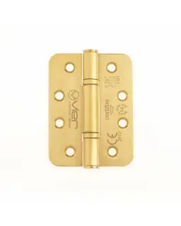 VHP-243R-PVDSB - Zoo Hardware Vier Grade 14 Low Maintenance Hinges (Radius) 102 x 76 x 3.4mm - PVD Satin Brass