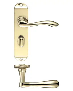 PR033EB - Zoo Hardware Project Arundel Lever on Bathroom Backplate (180mm x 40mm) Electro Brass