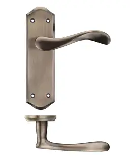 PR062FB - Zoo Hardware Project Asti Lever on Latch Backplate (180mm x 50mm) Florentine Bronze