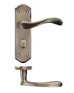 PR063FB - Zoo Hardware Project Asti Lever on Bathroom Backplate (180mm x 50mm) Florentine Bronze