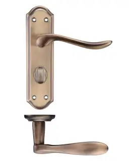 PR073FB - Zoo Hardware Project Lincoln Lever on Bathroom Backplate (180mm x 48mm) Florentine Bronze