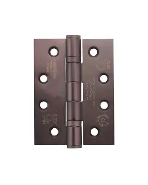 Click Here To Enlarge This Photo Of ZHSS243-ETB - Zoo Hardware Grade 13 CE Fire Rated Ball Bearing Hinges (Square) 102 x 76 x 3mm Etna Bronze
