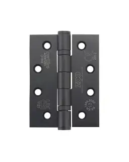ZHSS243-MB - Zoo Hardware Grade 13 CE Fire Rated Ball Bearing Hinges (Square) 102 x 76 x 3mm Matt Black