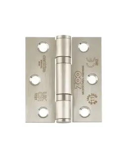 ZHSS7667S-SSS - Zoo Hardware Grade 11 CE Fire Rated Ball Bearing Hinges (Square) 76 x 67 x 2.5mm - Satin Stainless Steel
