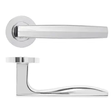 Click Here To Enlarge This Photo Of RM140CP - Zoo Hardware Rosso Maniglie 'Apennine' Lever on Round Rose - Polished Chrome Finish