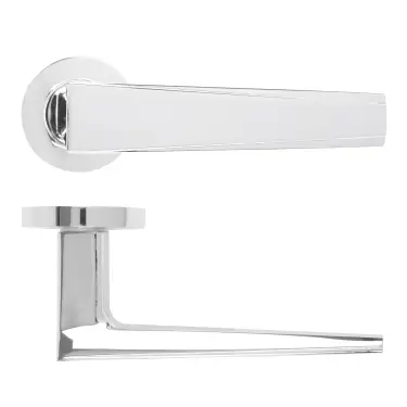 Click Here To Enlarge This Photo Of RM150CP - Zoo Hardware Rosso Maniglie 'Veloce' Lever on Round Rose - Polished Chrome Finish
